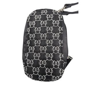 D-TECH Minnie Mouse Phone Wristlet Black White Zip Around 6.5x4"w